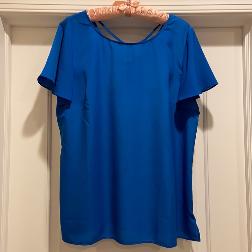 Talbots Flounce Sleeve Blouse
